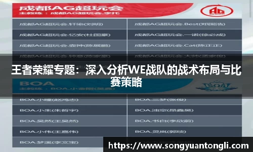 王者荣耀专题：深入分析WE战队的战术布局与比赛策略
